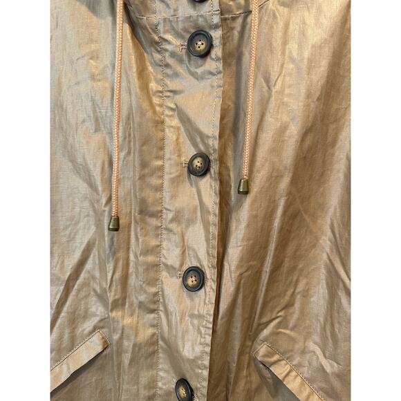 Garnet Hill Coated-Linen Hooded Utility Coastal Rain Jacket Coat 10 - Picture 16 of 16